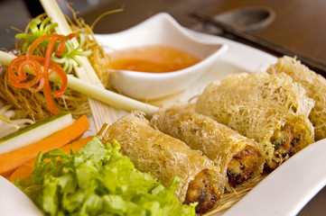 Deep-fried Vietnamese seafood rolls