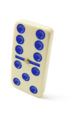 Single Domino on Isolated White Background