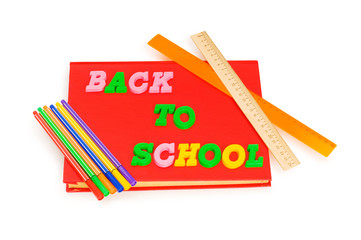 Back to school concept with various school items