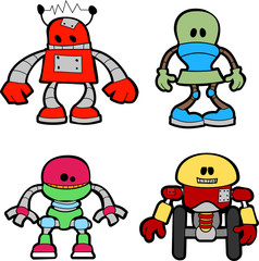 Illustratie van kleine robots