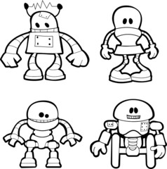 Illustration of little robots