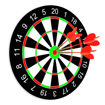 Darts on a white background. Isolated 3D image