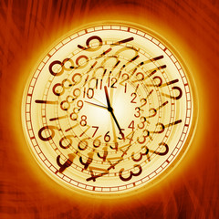 Obraz na płótnie Canvas close up shot of a watch in red background