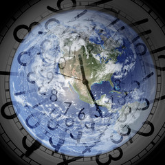 Fototapeta na wymiar close up shot of watch in a globe
