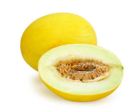 Yellow Melon Isolated On White Background