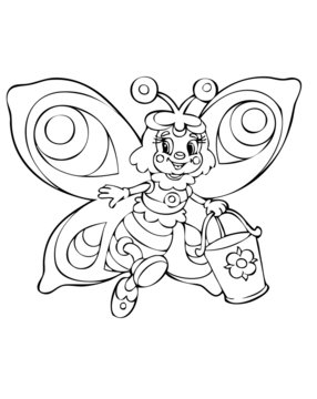 Illustration butterflyl worker