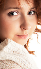 young beauty woman isolated on the white