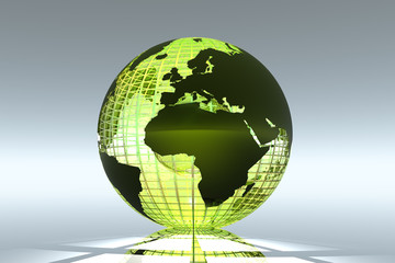 Globe terrestre vert