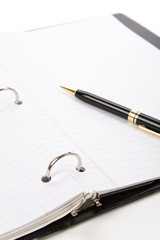 Notebook and pen, Ring Binder, with white background