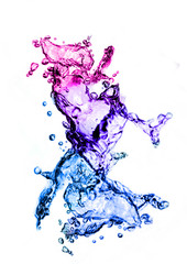 Fototapeta na wymiar Colourful water splash!
