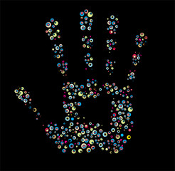 Imprint of the hand.