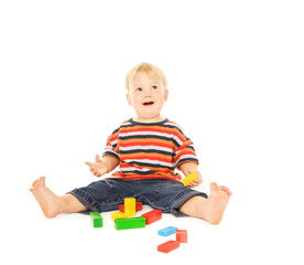 Beautiful young child playing intellectual game