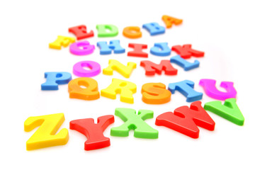 Obraz premium Alphabet letters over white background