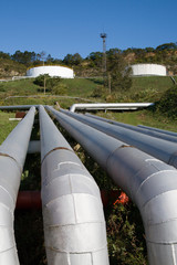Fuel(oil) tanks in territory of a petrofactory.