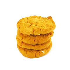 Fresh Dough Cookies Isolated on a White Background