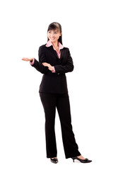 20s asian female business executive doing presentation