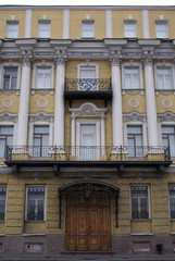 Door and facade of old building in St-Petersburg, Russia