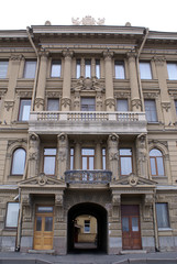 Facade with door in St-Petersburg, Russia