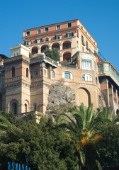 Obraz premium old beautiful building on the rock in Sorrento. Italy.