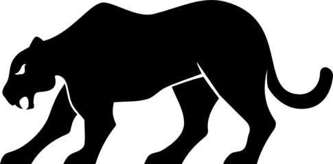 Black panther silhouette isolated on white background © sifis