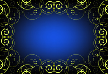 Flower vintage background Vector   Blue and gold