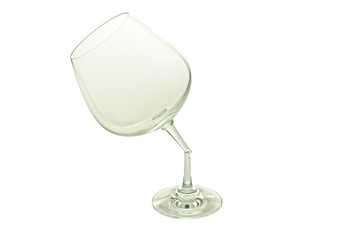 Broken wine glass isolated on white background