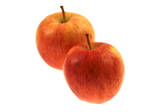 Fresh appls up close isolated on white