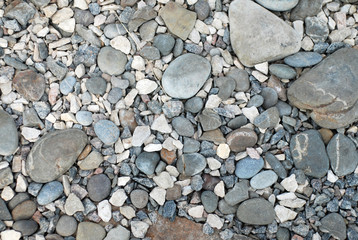 Picture of the heap of difference grey river stones
