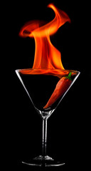 Hot cocktail and fire - 9627777