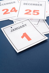 New Year, calendar date January 1 for background