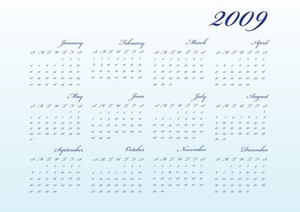 Сalendar of 2009 year