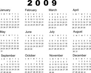 Calendar 2009