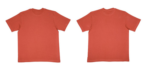 Blank t-shirts isolated on white.Clipping path included.