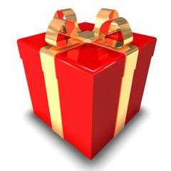 3D Gift Red Isolated