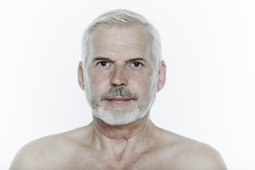 expressive portrait of a handsome senior man