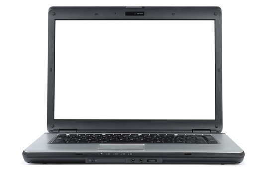Modern laptop isolated with clipping path over white