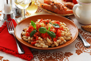 Fagioli e gamberoni - Antipasti Toscana