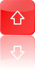 up red button with reflection