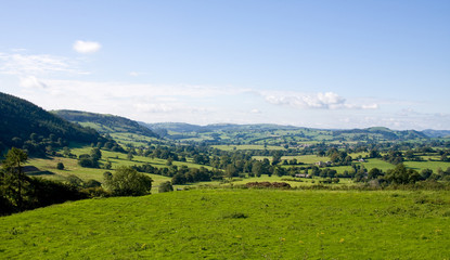 Landscape of rolling welsh countryside