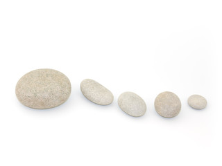 Fototapeta na wymiar Pebbles isolated on a white background