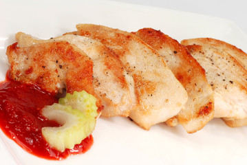 Putenfleisch mit Ketchup