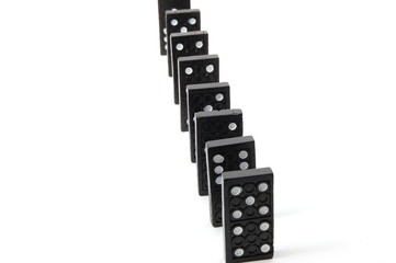 chain of dominoes isolated on a white background
