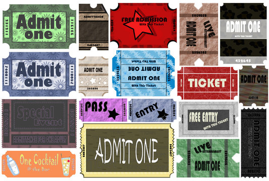 Ticket " Admit One " Event Collection
