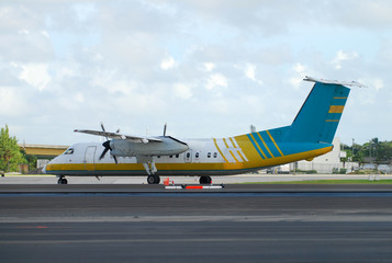 Obraz na płótnie Canvas Propeller passenger airplane for regional travel