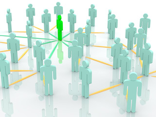 Silhouettes of people. 3d