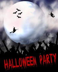 halloween party plakat - vollmond