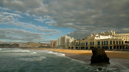 Obraz premium Biarritz at sunset