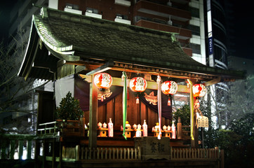 Japanese shrine at night 2