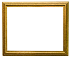 Gold frame on white background
