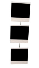 Three blank instant prints